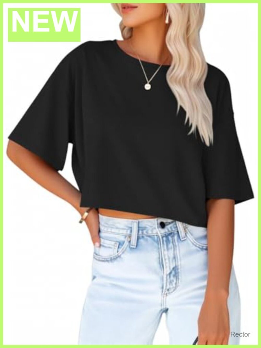 Women's Crop Top Half Sleeve Crewneck Cropped Tee Summer Workout Top